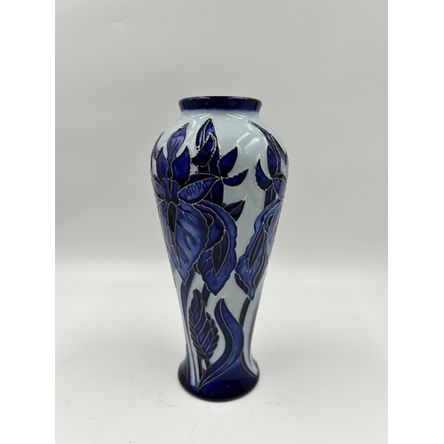 318 - A Moorcroft blue floral pattern vase - approx. 20cm high