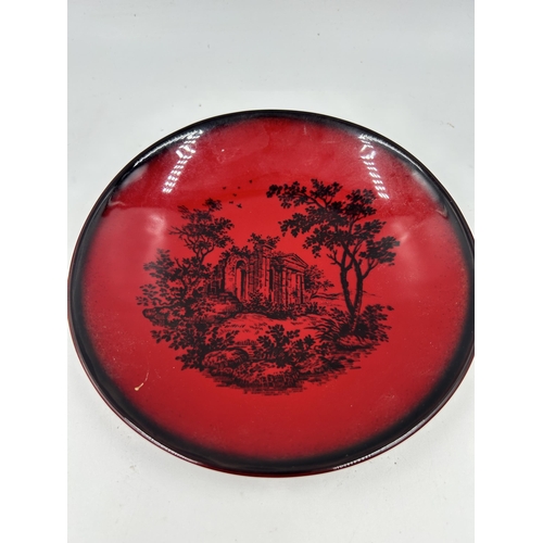 341 - A Royal Doulton Flambé Woodcut no. 1621 circular trinket dish - approx. 15.5cm diameter