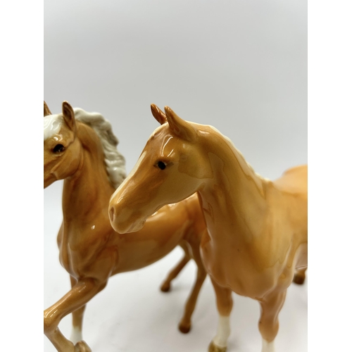 344 - Two Beswick palomino horse figurines