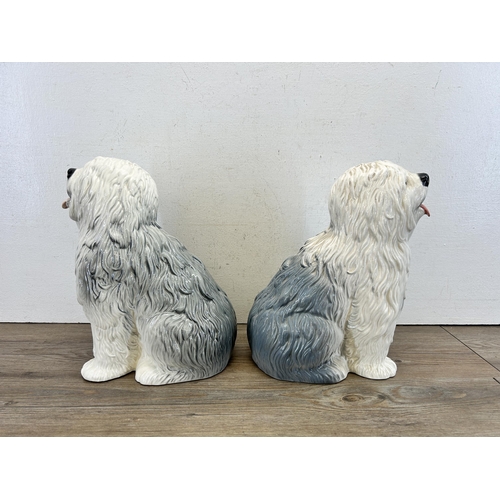 348 - A pair of Beswick no. 2232 Old English Sheepdog figurines - approx. 30cm high