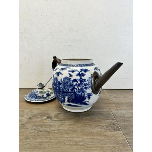 350 - Four 18th century and later Chinese porcelain teapots to include Famille Verte etc.