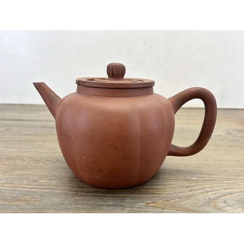 351 - Four Chinese Yixing clay teapots