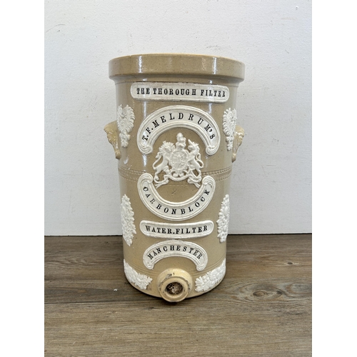 354 - A late 19th/early 20th century T.F. Melbrum's Carbon Block stoneware water filter - approx. 40cm hig... 