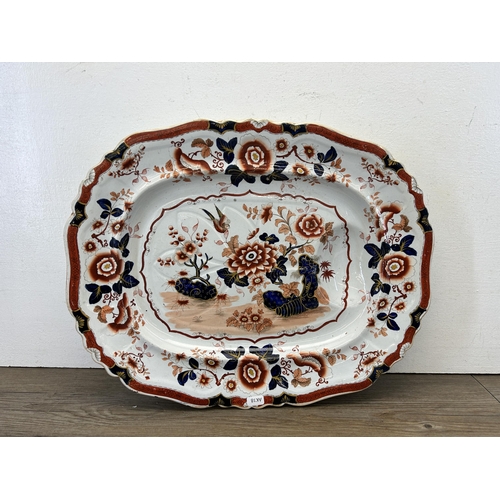 360 - A 19th century ironstone meat plate - approx. 52cm wide x 42cm deep