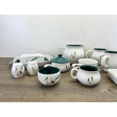 370 - Fifteen pieces of Denby Greenwheat pattern oven proof dinnerware