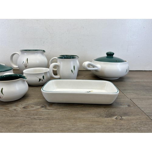 370 - Fifteen pieces of Denby Greenwheat pattern oven proof dinnerware