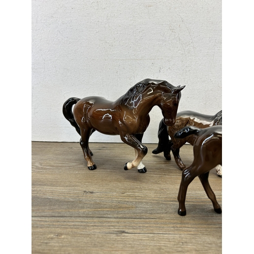 374 - Five Beswick horse and pony figurines