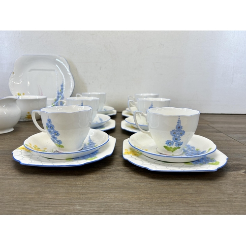 377 - A collection of Art Deco Grafton 5807 hand painted bone china