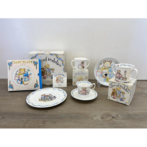 379 - A collection of Crownford Brand Queen's and Royal Albert Beatrix Potter ceramics