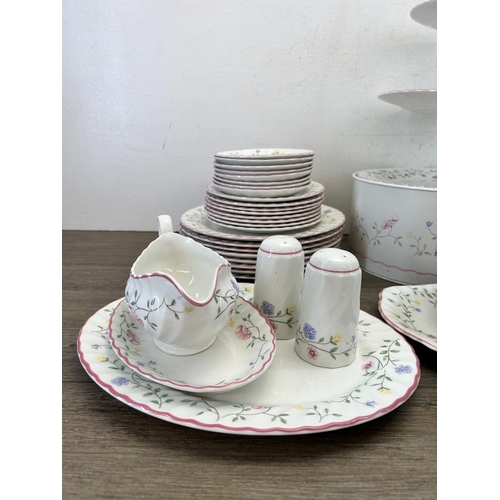 381 - A collection of Johnson Brothers Summer Chintz bone china to include three tier cake stand, teapot e... 