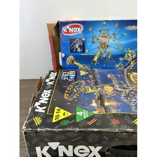 457 - Two boxed K'Nex building sets, one ref. 47147  Space Tower and one 15142 Star Burst Spinner thrill r... 