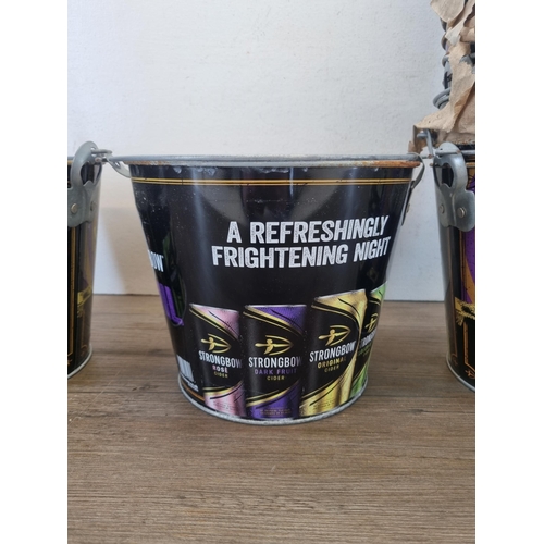 422 - A collection of Strongbow cider advertising ice buckets