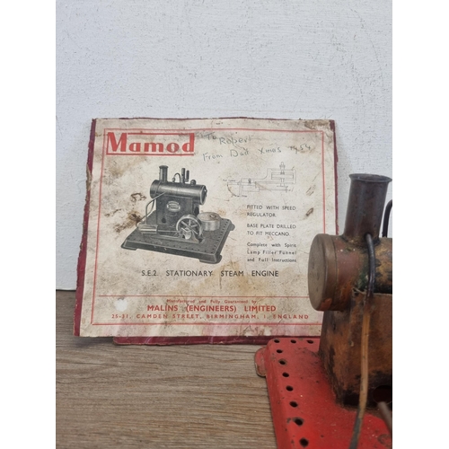 434 - A vintage Mamod S.E.2. stationary steam engine