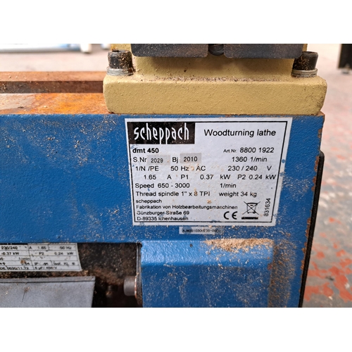 766B - A Scheppach DMT450 240v wood turning lathe