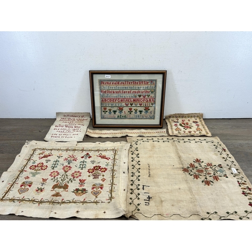 494 - Seven 19th century samplers