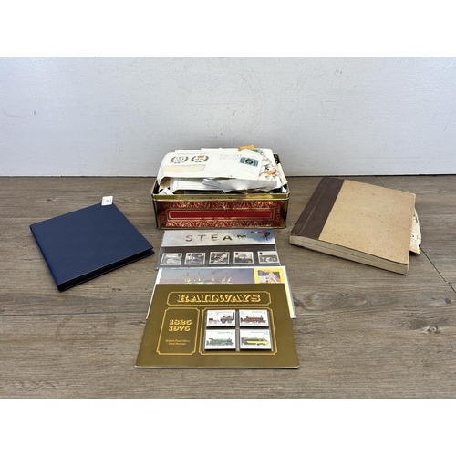 504 - A collection of worldwide stamps and albums to include British Post Office Mint Railways, Royal Mail... 