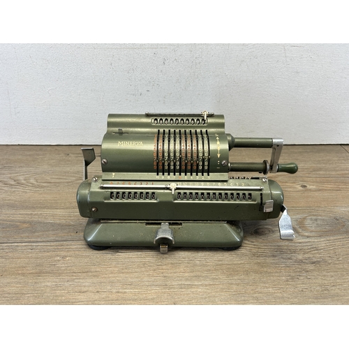 573 - A vintage Minerva 26892 mechanical calculator