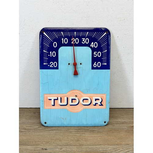 576 - A mid 20th century French Boutaux Paris Tudor Batteries wall mountable advertising thermometer - app... 