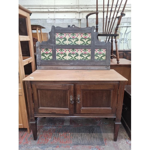 72A - An Edwardian mahogany two door wash stand