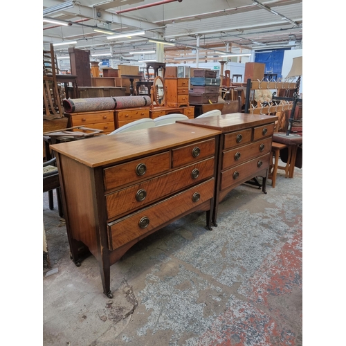 88 - A pair of Edwardian walnut chests of drawers