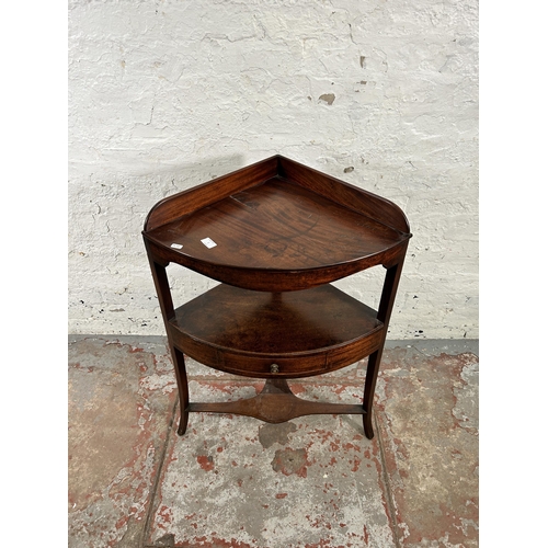 2 - A Georgian inlaid mahogany corner wash stand - approx. 89cm high x 62cm wide x 44cm deep