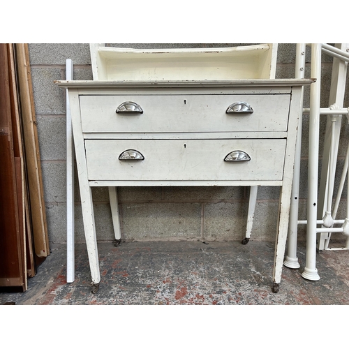 20 - An Edwardian white painted dressing table