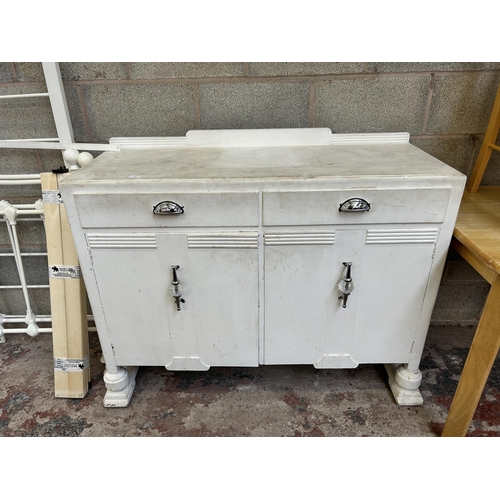 22 - An Art Deco white painted sideboard