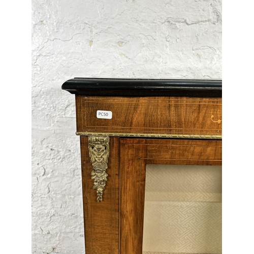 27 - A Victorian inlaid walnut and ormolu mounted pier cabinet - approx. 99cm high x 75cm wide x 30cm dee... 