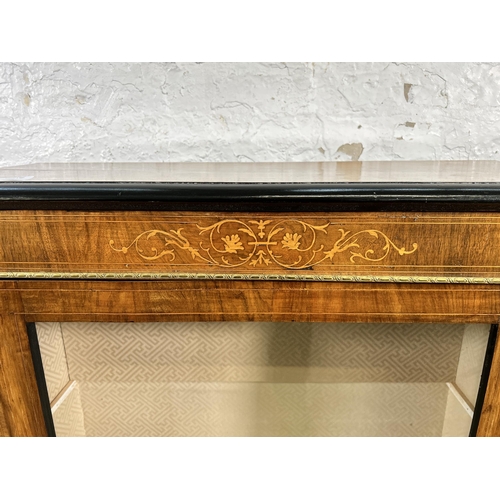 27 - A Victorian inlaid walnut and ormolu mounted pier cabinet - approx. 99cm high x 75cm wide x 30cm dee... 