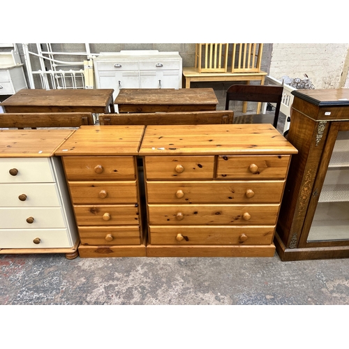 30 - Two pine chests of drawers