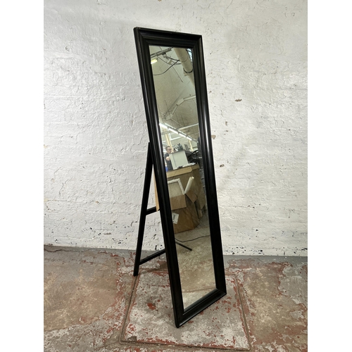 37 - A Dunelm black painted cheval mirror