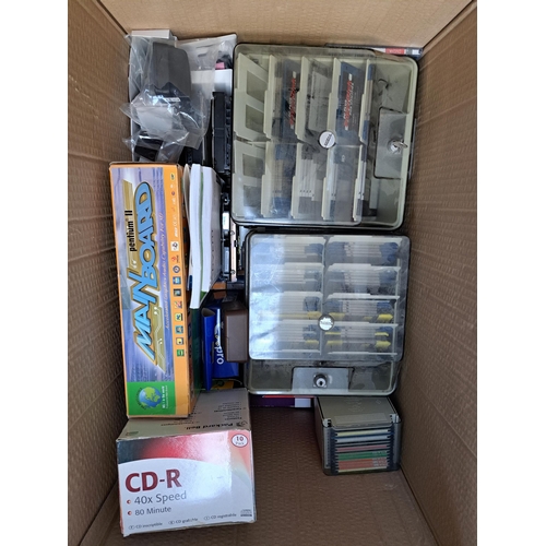 677 - A box containing various PC software, games and accessories