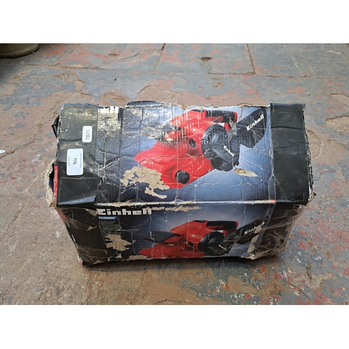 776 - A boxed Einhell 240v belt sander with instruction manual