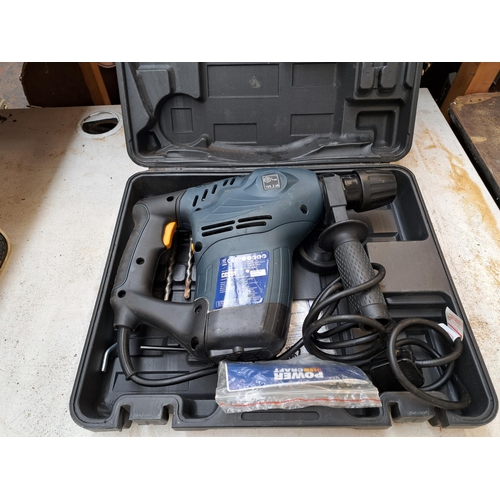 787 - A cased Power Craft Z1C-F32 240v hammer drill with instruction manuals and bits