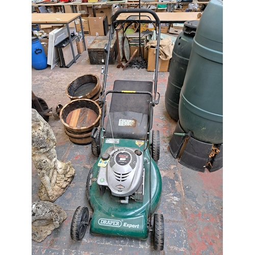 799 - A Draper Expert petrol lawn mower with Briggs & Stratton 650e series engine and grass collector