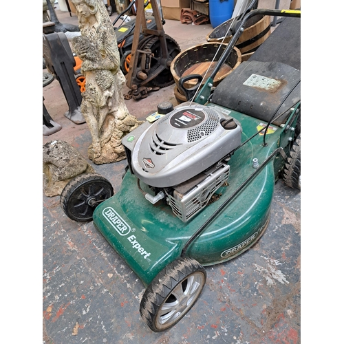 799 - A Draper Expert petrol lawn mower with Briggs & Stratton 650e series engine and grass collector