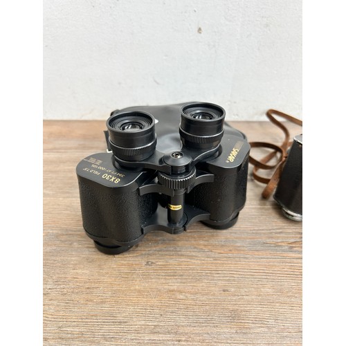 601A - Two items, one pair of G. P. Goerz Trieder binocle 9 x WWI German issued binoculars and one pair of ... 