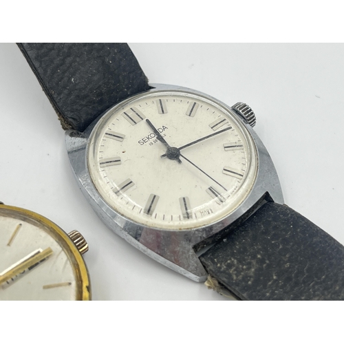 2296 - Two vintage mechanical men's wristwatches, one Sekonda and one Swiss Emperor