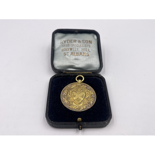 2311 - A boxed Ryder & Son Seed Merchants St. Albans hallmarked sterling silver fob - approx. gross weight ... 