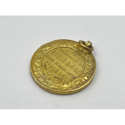 2311 - A boxed Ryder & Son Seed Merchants St. Albans hallmarked sterling silver fob - approx. gross weight ... 