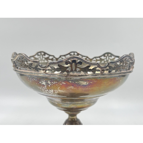 2313 - A hallmarked London solid silver pierced circular pedestal dish, dated 1923 - approx. gross weight 4... 