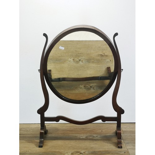 560A - An Edwardian mahogany dressing table mirror - approx. 71cm high x 51cm wide