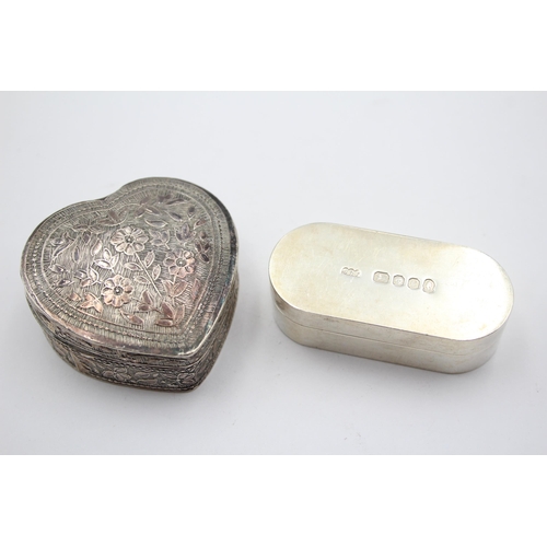 2262 - Two silver trinket boxes, one .925 and one .800 - approx. gross weight 75g