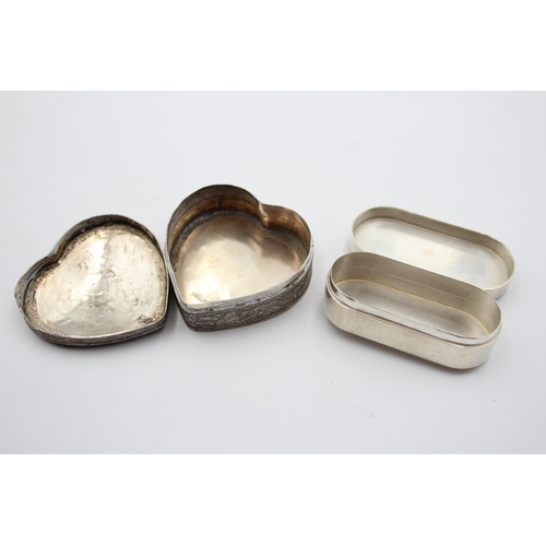 2262 - Two silver trinket boxes, one .925 and one .800 - approx. gross weight 75g