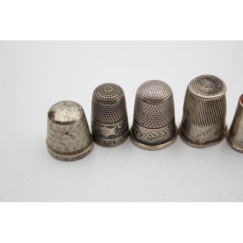 2266 - Seven .925 silver thimbles to include Charles Horner etc. - approx. gross weight 25g