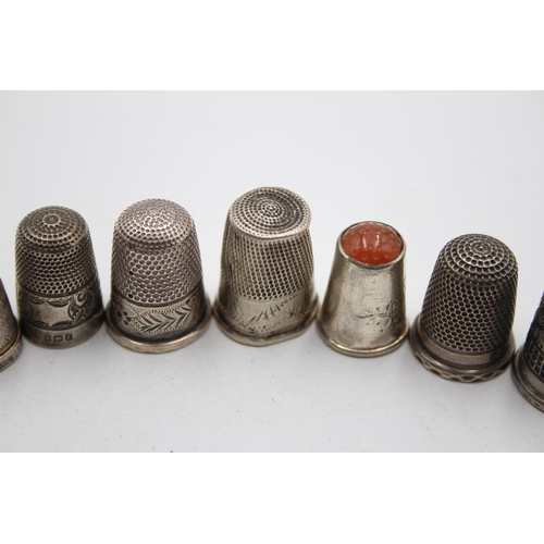 2266 - Seven .925 silver thimbles to include Charles Horner etc. - approx. gross weight 25g