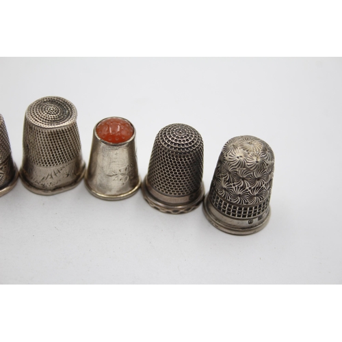 2266 - Seven .925 silver thimbles to include Charles Horner etc. - approx. gross weight 25g