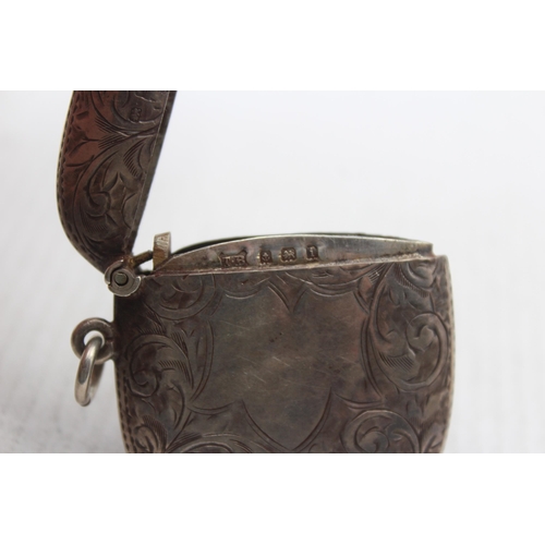 2267 - An Edwardian hallmarked Birmingham silver vesta case, dated 1908 - approx. gross weight 21g