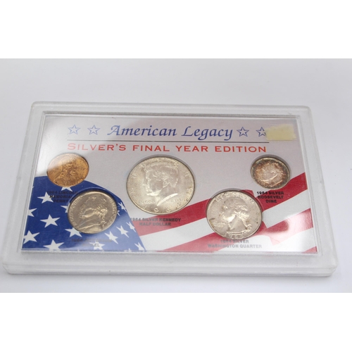 2285 - Six boxed American coin sets to include American Legacy Silver's Final Year Edition, Americana serie... 