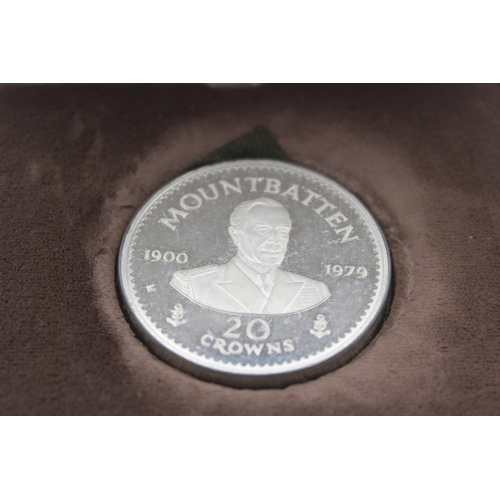 2286 - A boxed 1980 Turks & Caicos Mountbatten .500 silver proof crown coin - approx. gross weight 60g